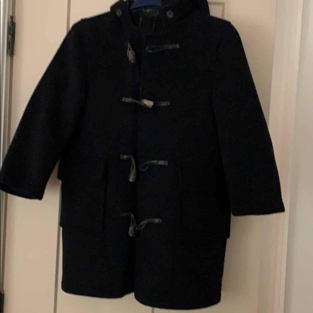 John Partridge Dark Navy Wool Teddy duffle